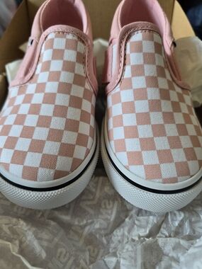 Vans Toddler Pink & White Checkerboard Slip-On Sneakers